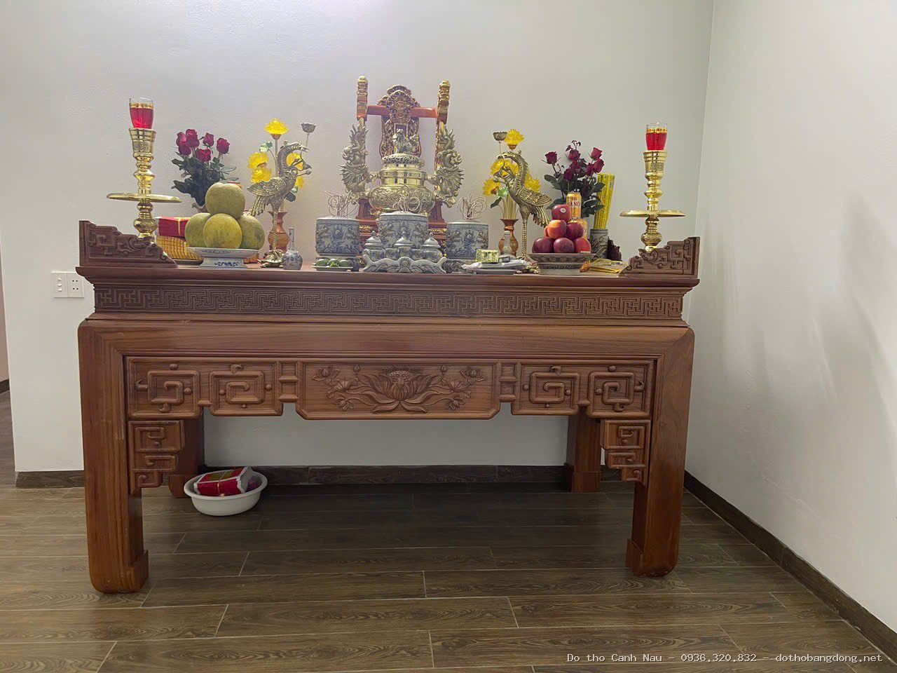 Bàn thờ gỗ Gụ Lào - Đồ thờ Sơn Vũ